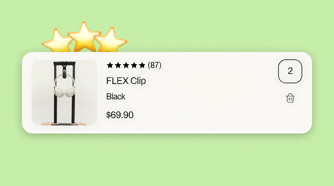 Product star ratings shown inside cart drawer